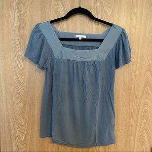 Matty M Square neck S/S Blouse Blue Size M